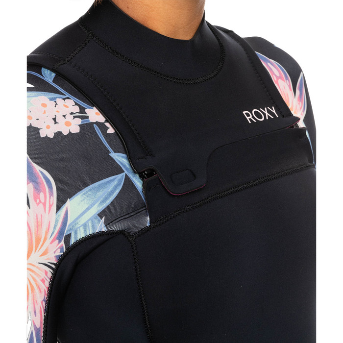 2024 Roxy Mujer Swell Series 3/2mm Chest Zip Gbs Neopreno ERJW103122 - Anthracite Paradise